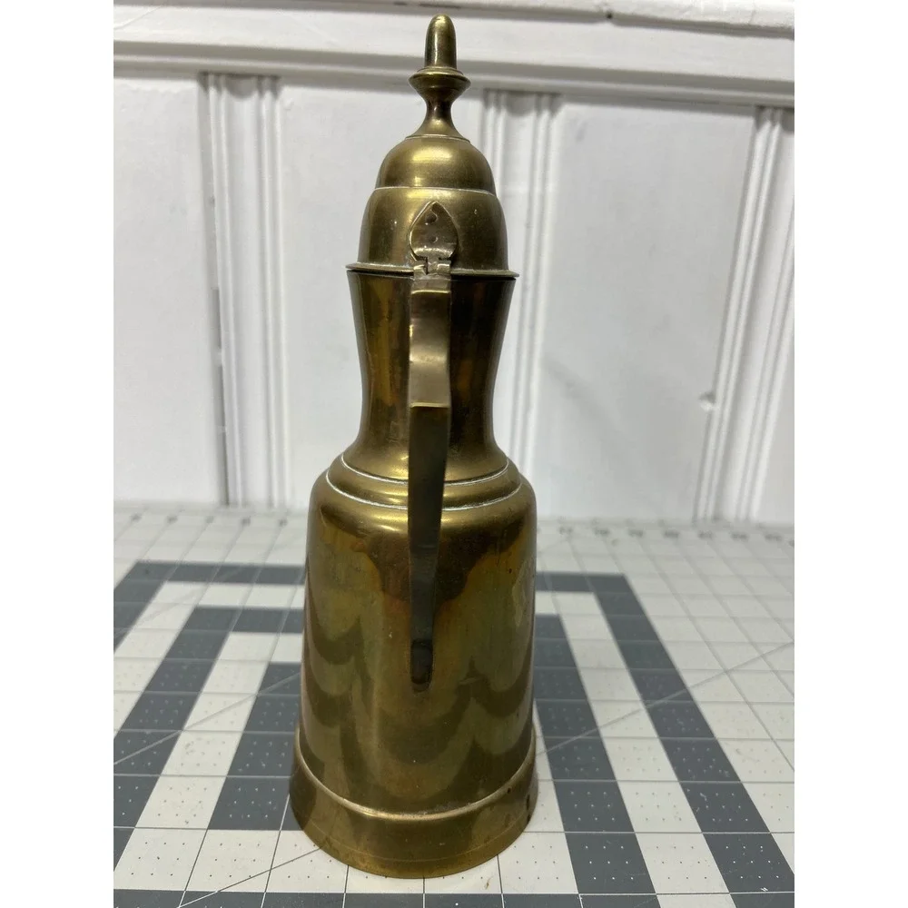 Vintage Brass Dallah Coffee Pot‎ India Etched Middle Eastern Boho